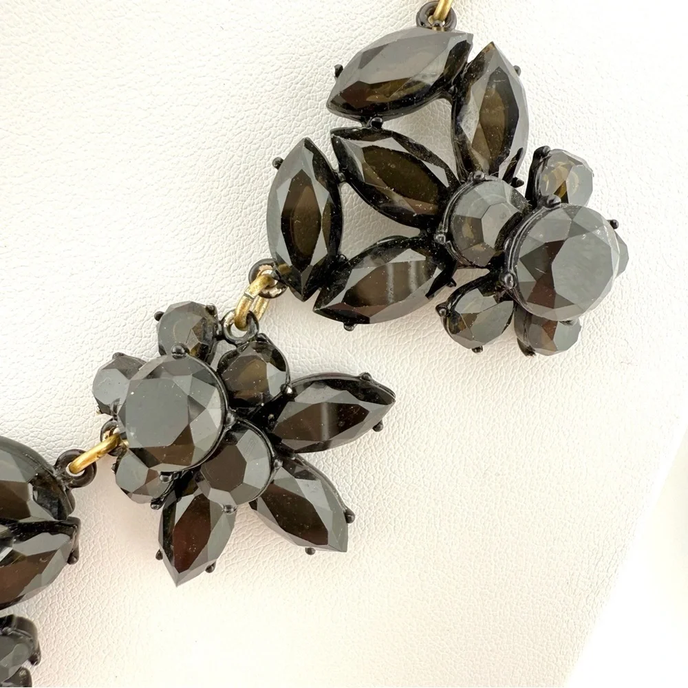 J. Crew Black and Gold Floral Necklace